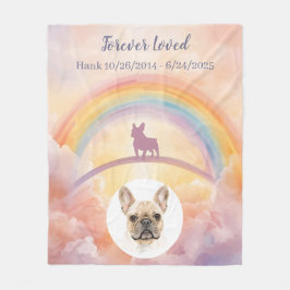 French Bulldog Rainbow Bridge Memorial Fleece フリースブランケット