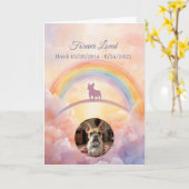 French Bulldog Rainbow Bridge Pet Loss Sympathy カード (黄色い花)