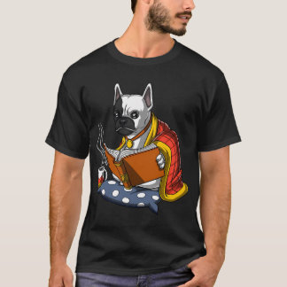 French Bulldog Reading A Book Tシャツ