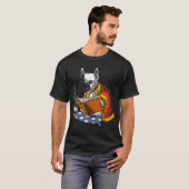 French Bulldog Reading A Book Tシャツ (正面フル)