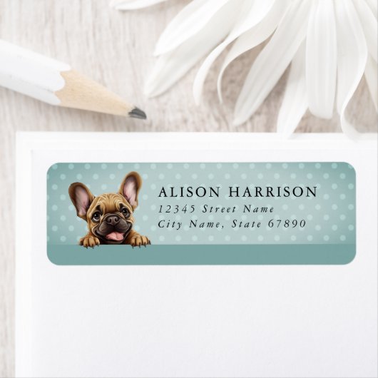 French Bulldog Return Address Labels ラベル (インサイチュ)