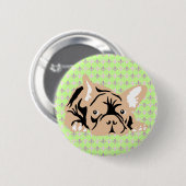 French Bulldog rose 缶バッジ (正面&裏面)