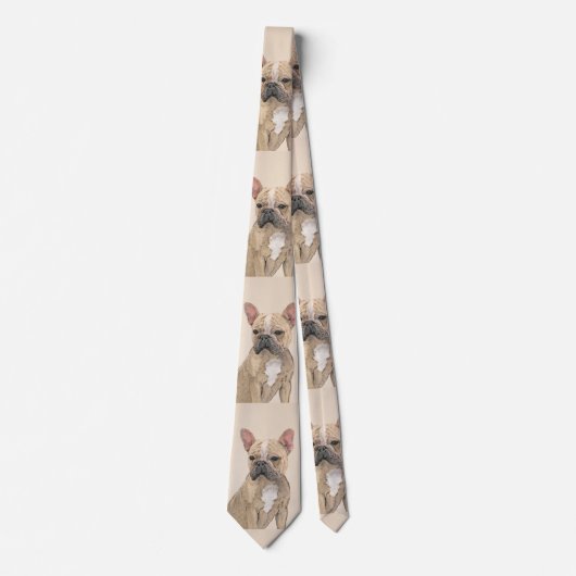 French Bulldog (Sable) Painting - Cute Original Do ネクタイ (正面)
