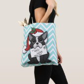 French bulldog Santa Claus Holiday トートバッグ (クローズアップ)