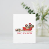 French Bulldog Santa Sleigh – Cute Christmas Card シーズンカード (スタンド正面)