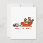 French Bulldog Santa Sleigh – Cute Christmas Card シーズンカード (正面)