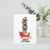 French Bulldog Santa Sleigh Cute Dog  シーズンカード (スタンド正面)