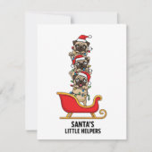 French Bulldog Santa Sleigh Cute Dog  シーズンカード (正面)