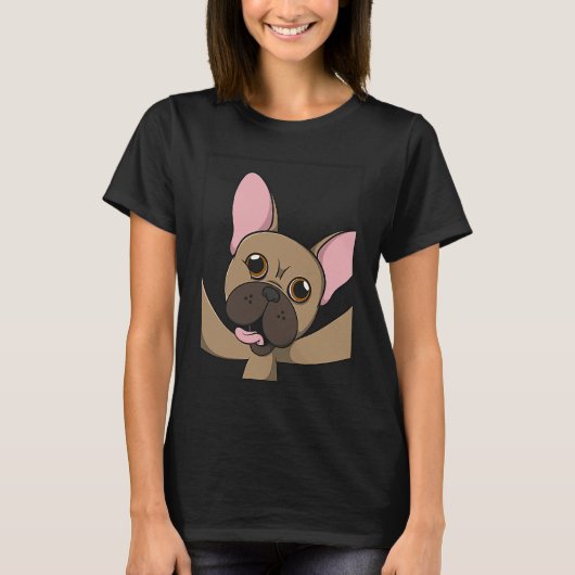 French Bulldog Selfie Animal Dog for a dog owner Tシャツ (正面)