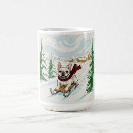 French Bulldog Sledding, Coffee Mug コーヒーマグカップ