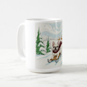 French Bulldog Sledding, Coffee Mug コーヒーマグカップ (正面左)