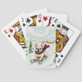 French Bulldog Sledding, Playing Cards トランプ