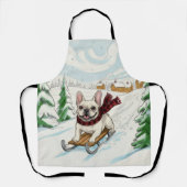 French Bulldog Sledding, Trivet エプロン (正面)