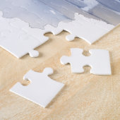 French Bulldog Snowy Town Fountain Santa Christmas ジグソーパズル (側面)