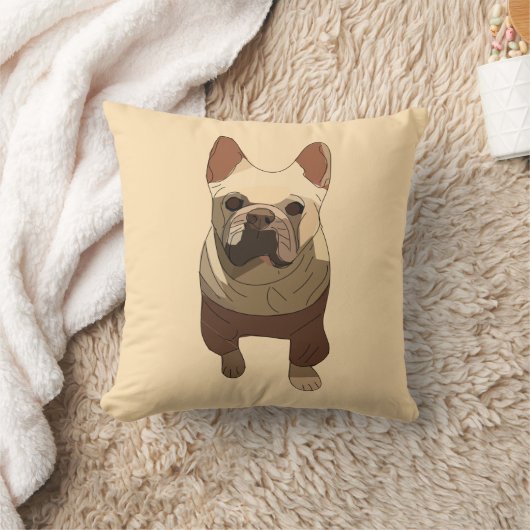 French Bulldog, Soft Peach クッション (ブランケット)