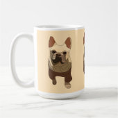 French Bulldog, Soft Peach コーヒーマグカップ (左)