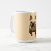 French Bulldog, Soft Peach コーヒーマグカップ (正面左)