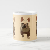 French Bulldog, Soft Peach ジャンボコーヒーマグカップ (正面)