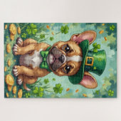 French Bulldog St Patrick’s Day Cute Lucky Dog ジグソーパズル (横)