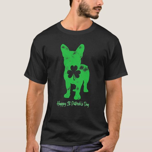French Bulldog St Patricks Day Boys Girls Shamrock Tシャツ (正面)