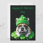 French Bulldog St. Patrick's Day Kleeblatt Glück セーブザデート (正面)