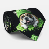 French Bulldog St. Patrick's Day Kleeblatt Glück ネクタイ (ロール)