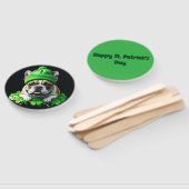 French Bulldog St. Patrick's Day Kleeblatt Glück ハンドファン (組立なし)