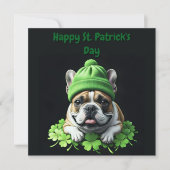 French Bulldog St. Patrick's Day Kleeblatt Glück 招待状 (正面)