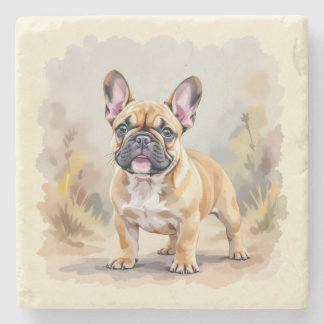French Bulldog Tan Fawn-Colored Cute Frenchie Dog ストーンコースター