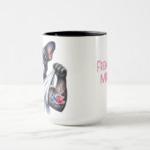 French Bulldog Tattoo I 💗 Mom Coffee Mug Cup マグカップ (中央)