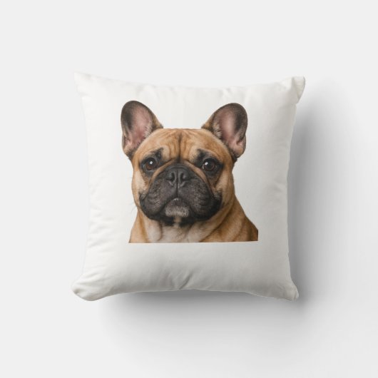 French Bulldog Throw Pillow クッション (正面)