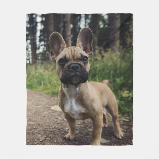 French Bulldog Throw Pillow フリースブランケット (正面)