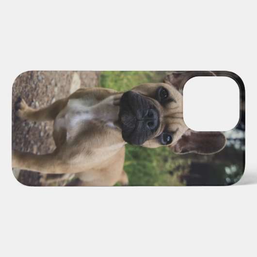 French Bulldog Throw Pillow iPhoneケース (裏面横)