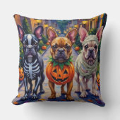 French Bulldog Trick-or-Treating Halloween Costume クッション (正面)