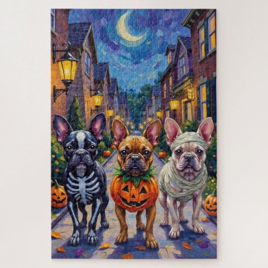 French Bulldog Trick-or-Treating Halloween Costume ジグソーパズル (縦)