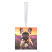 French Bulldog Two Photo Christmas Holiday キューブオーナメント (右)