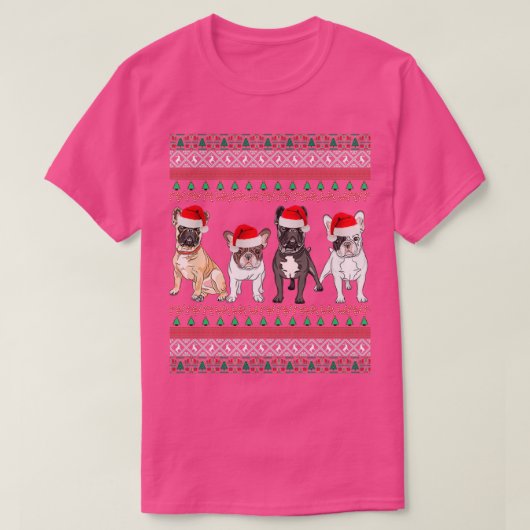 French Bulldog Ugly Christmas Sweater  Tシャツ (デザイン正面)