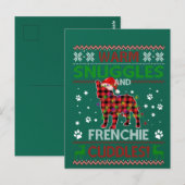 French Bulldog Ugly Christmas Sweater Xmas Pajama ポストカード (正面/裏面)