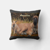 French Bulldog und Mastiff Freunde クッション (裏面)