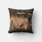 French Bulldog und Mastiff Freunde クッション (正面)