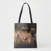 French Bulldog und Mastiff Freunde トートバッグ (正面)