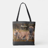 French Bulldog und Mastiff Freunde トートバッグ (裏面)