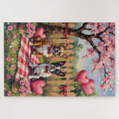 French Bulldog Valentine’s Day Art ジグソーパズル (横)