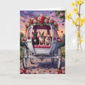 French Bulldog Valentine's Day  カード (黄色い花)