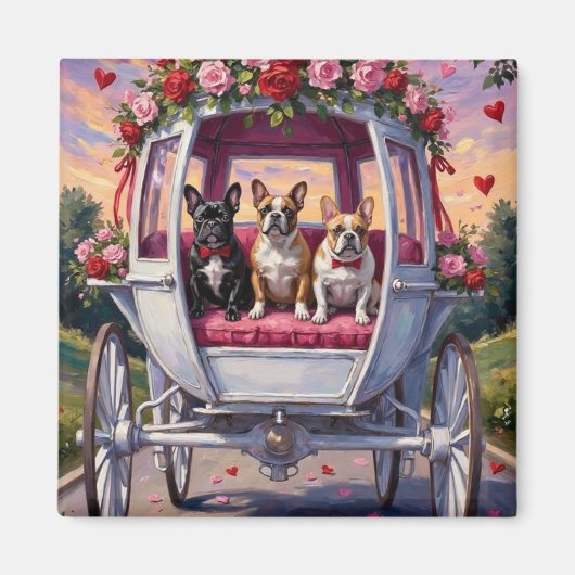 French Bulldog Valentine's Day マグネット (正面)