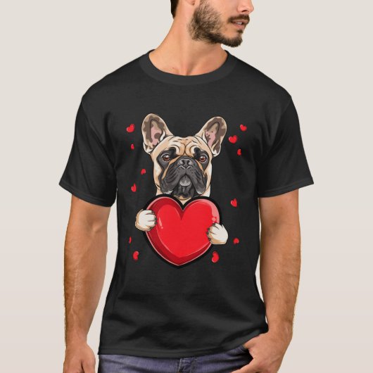 French Bulldog Valentines Day Heart French Bulldog Tシャツ (正面)