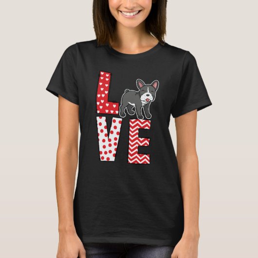 French Bulldog Valentines Day Love Valentine Cute Tシャツ (正面)