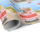 French Bulldog Valentine's Day Truck ラッピングペーパー (ロールコーナー)