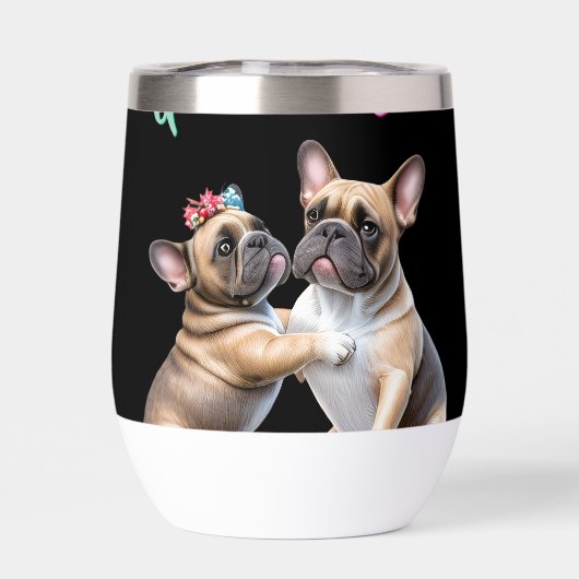 French Bulldog  verliebt Valentinstag  (背面)