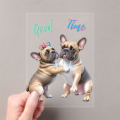 French Bulldog verliebt Valentinstag アクリル招待状 (インサイチュ (ポータブル))